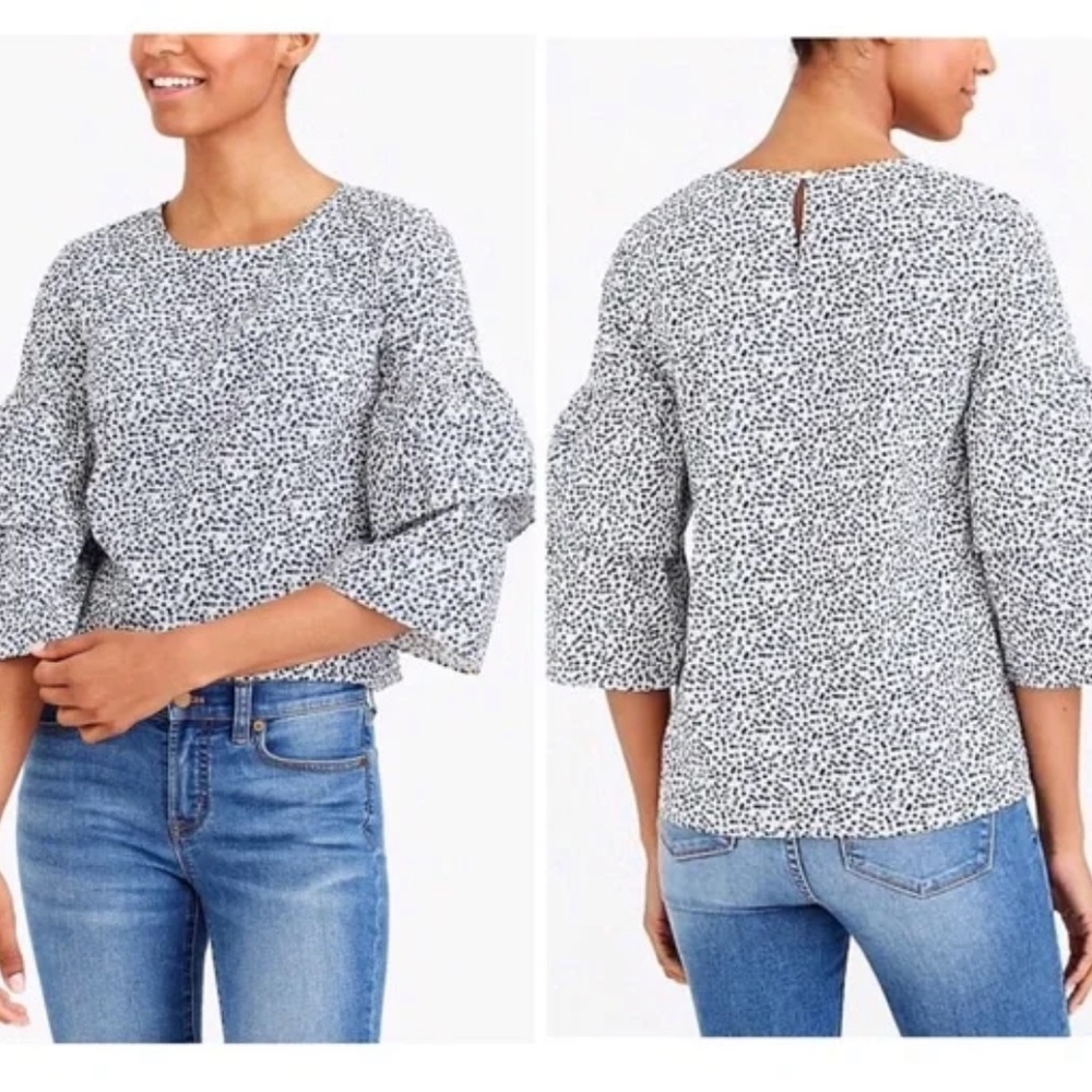 J.Crew Floral Tiered Bell Sleeve Top